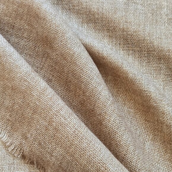 Woven Cashmere Wrap Oversized Scarf Tan - Picture 3 of 6